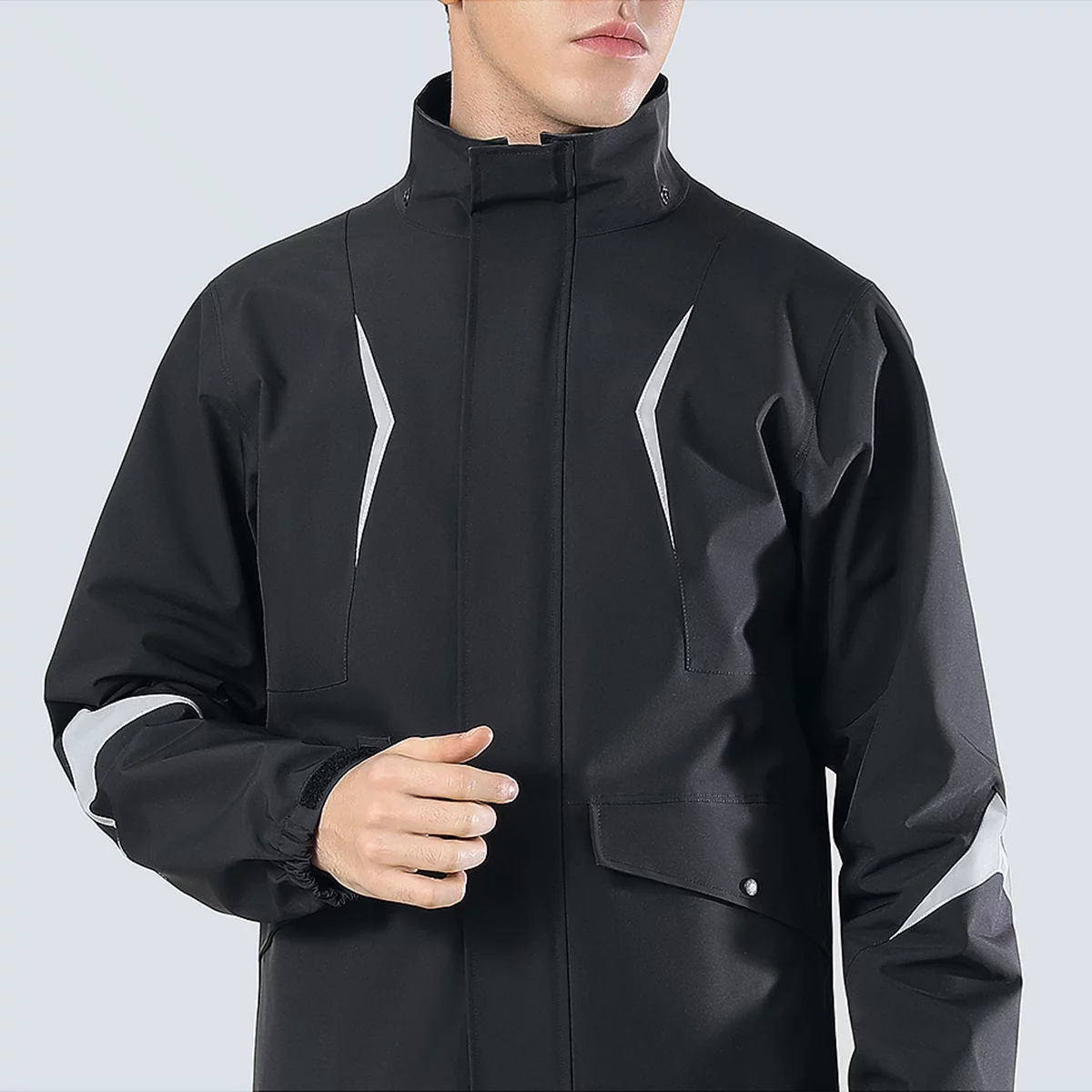 Lixada Motorcycle Rain Gear for Men Waterproof Reflective Split Set Fashionable Raincoat Outdoor Delivery Jacket Rainproof Riding Apparel