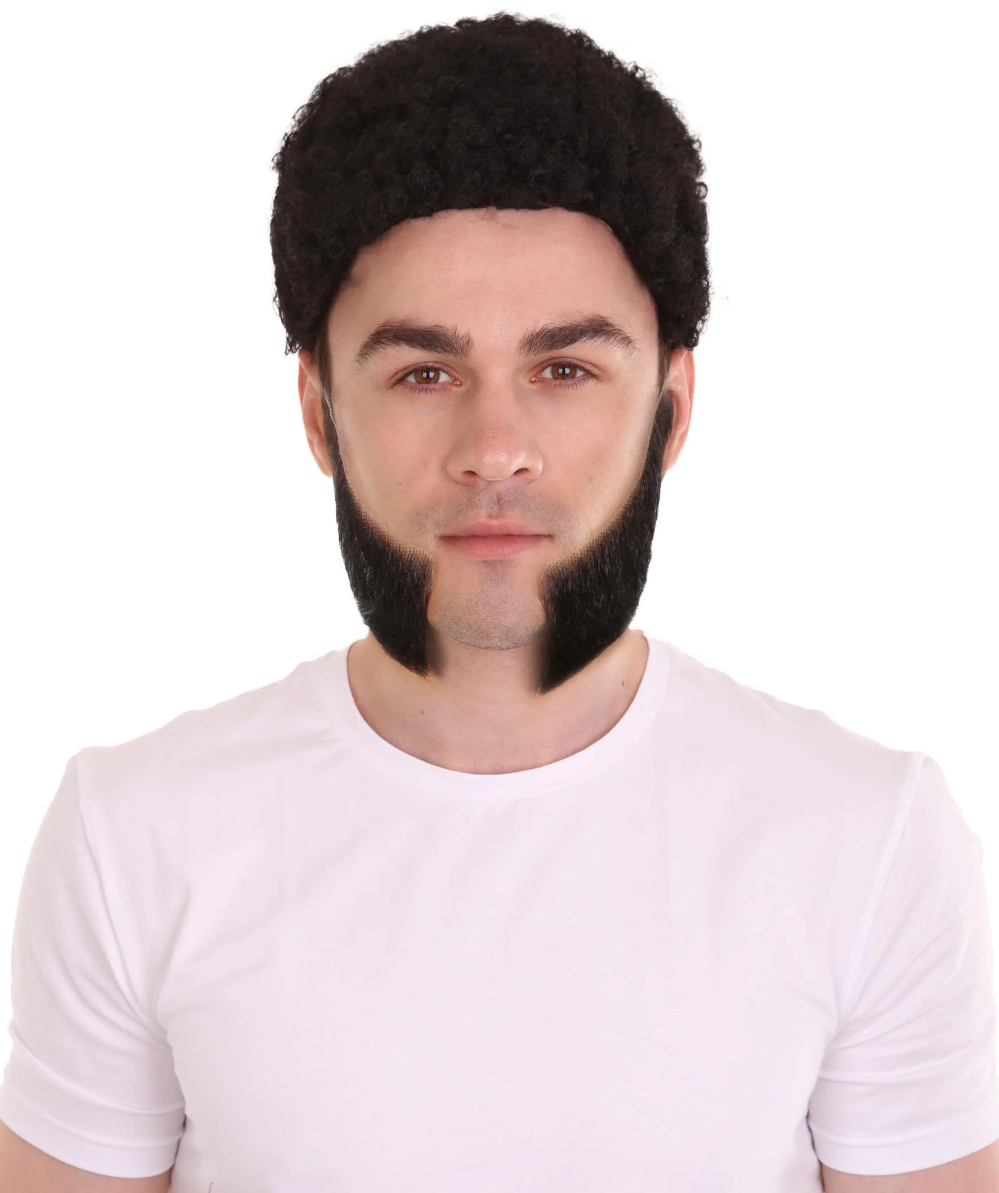 HPO Men's Mutton Chops Side Burns | Human Facial Hair | Black Color Synthetic Fiber,