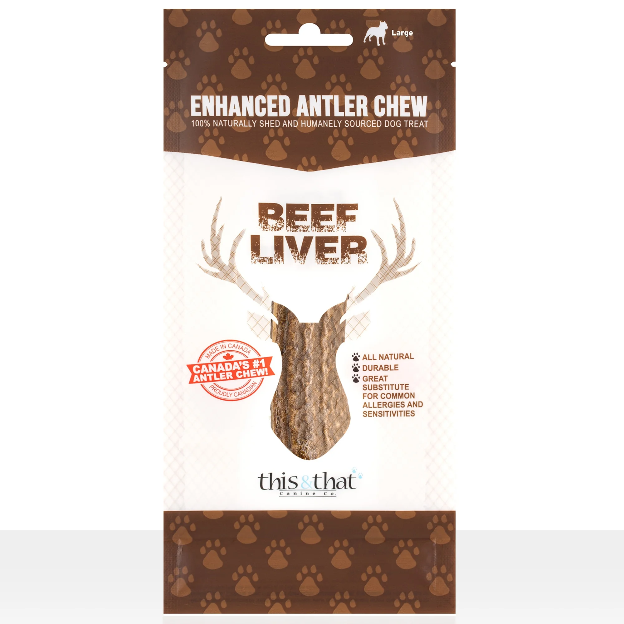 Nature's Toughest Chew: Beef Liver Enhanced Elk Antler - Large - Grade A Split Antler Marrow Chew, Approx 7.5