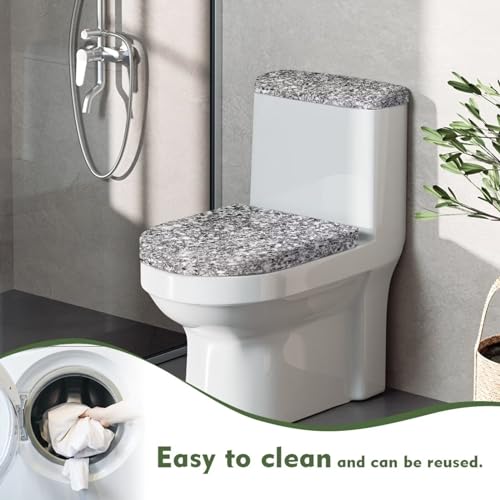 Christmas Bow Bell Toilet Tank Lid Cover and Toilet Seat Lid Cover 2 Pcs Set Toilets Covers with Elastic Cloth Fits Most Toilets Tanks & Lids