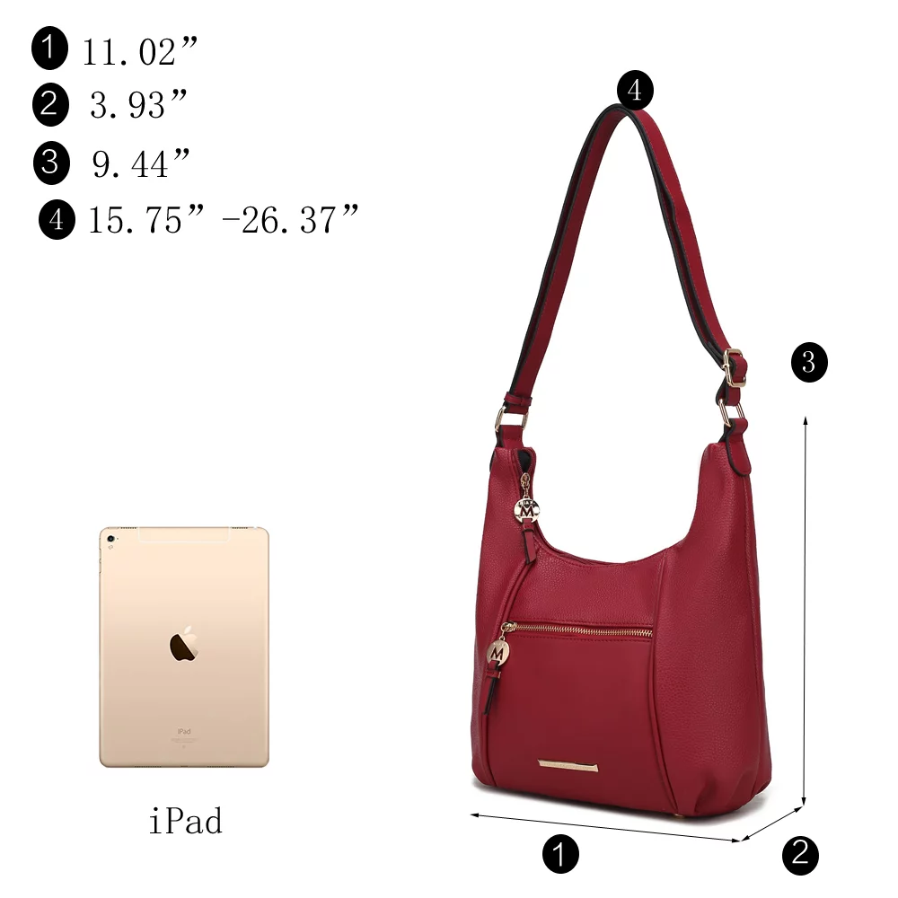 MKF Collection Lavinia Vegan Leather Womens Shoulder Handbag by Mia K