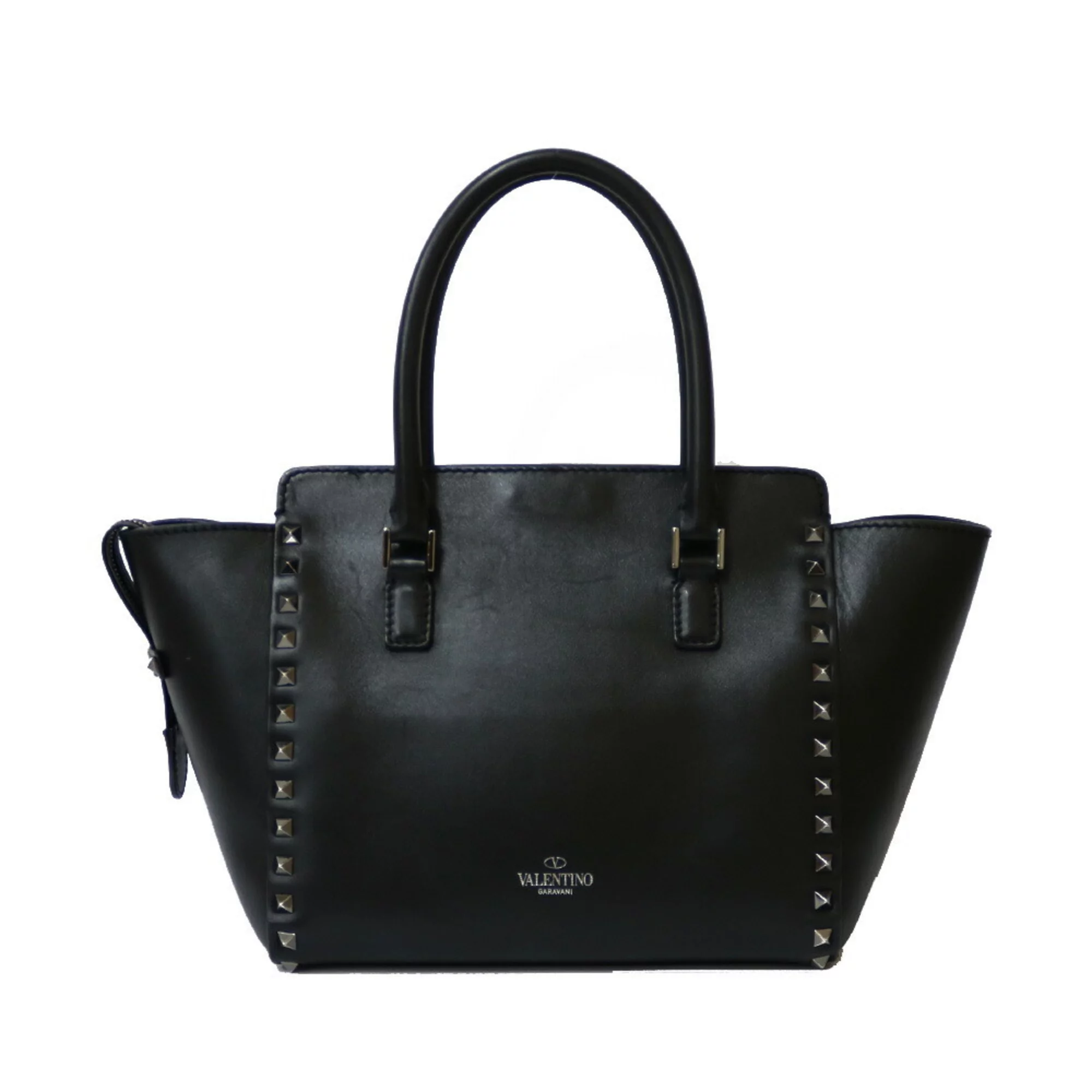 Pre-Owned VALENTINO Shoulder Bag Handbag Black Women's Leather (Good)