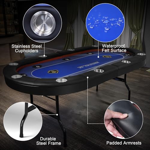 COLOR TREE Foldable Blackjack Poker Table, 84