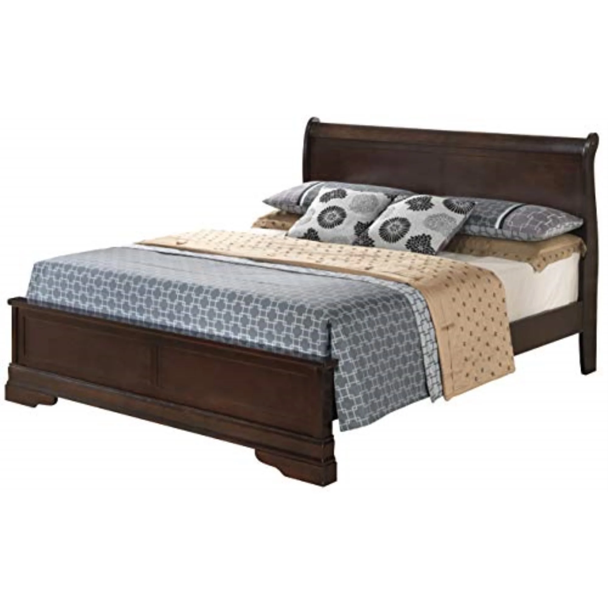 Glory Furniture Louis Phillipe Full Panel Bed in Cappuccino