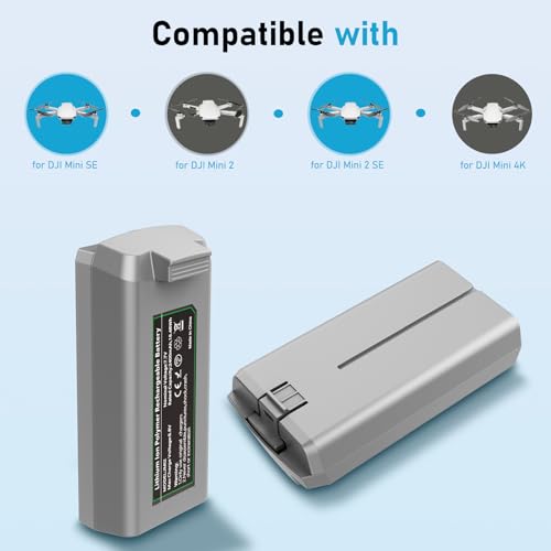 Mini 2, 4K Battery and Charging Hub, Intelligent Flight Batteries 2 Pack Compatible with DJI Mini 2 SE and 4K Series Drone, 2400mAh 31 mins Max Flight Battery for DJI