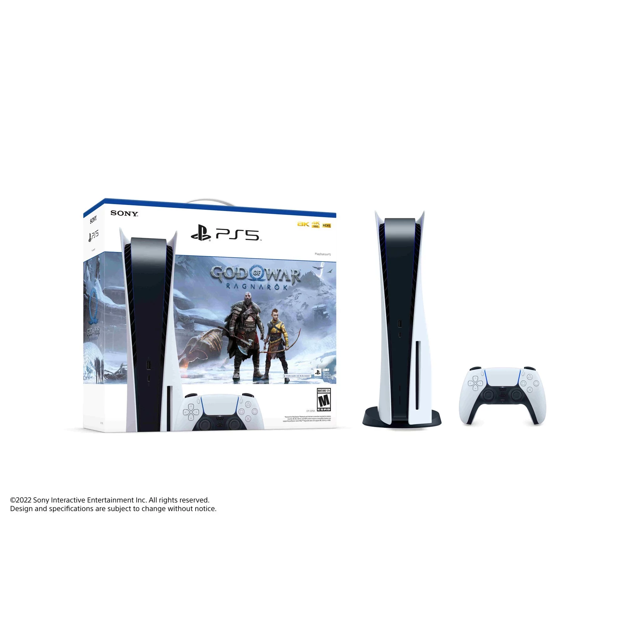 PlayStation 5 Disc Edition God of War Ragnarok Bundle with Spider Man Miles Morales and Mytrix Controller Charger