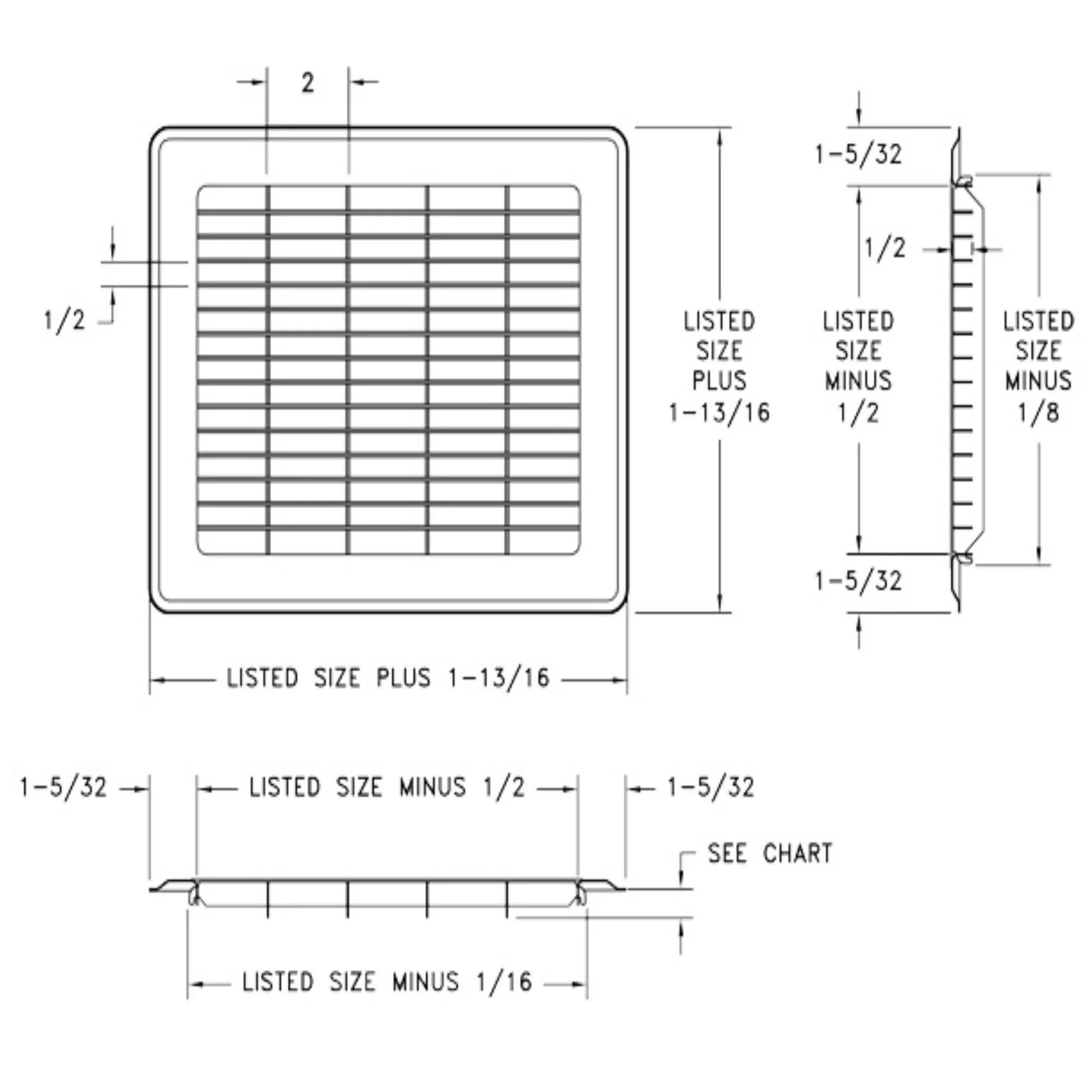 12in x 12in Imperial Brown Heavy Gauge Steel Floor Grille - Heating and Cooling Air Vent