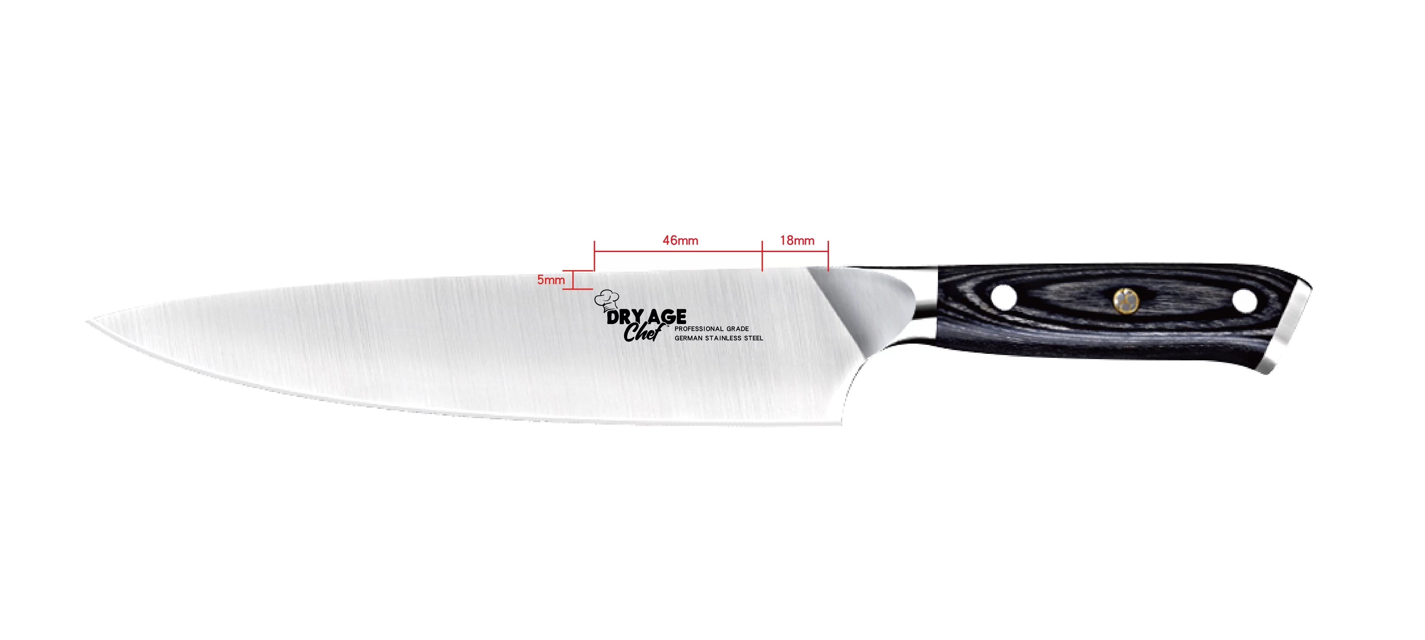 German Stainless Steel Dry Age Chef Butcher Knife & Hybrid Cutting Board Combo
