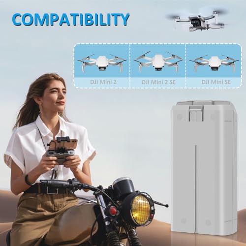 Fantasyo Intelligent Mini 4K Battery Mini 2 SE Flight Battery 2 Pack 2400mAh and 3 Channel Smart LED Two-Way Mini 2 Battery Charger Set Compatible with DJI Mini 2, Mini 2 SE, Mini SE, Mini 4K