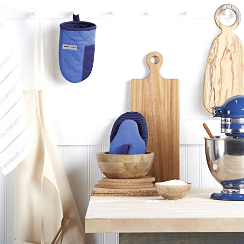 KitchenAid Beacon Two-Tone Non-Slip Mini Oven Mitt Set, Passion Red/Bordeaux, 5.5