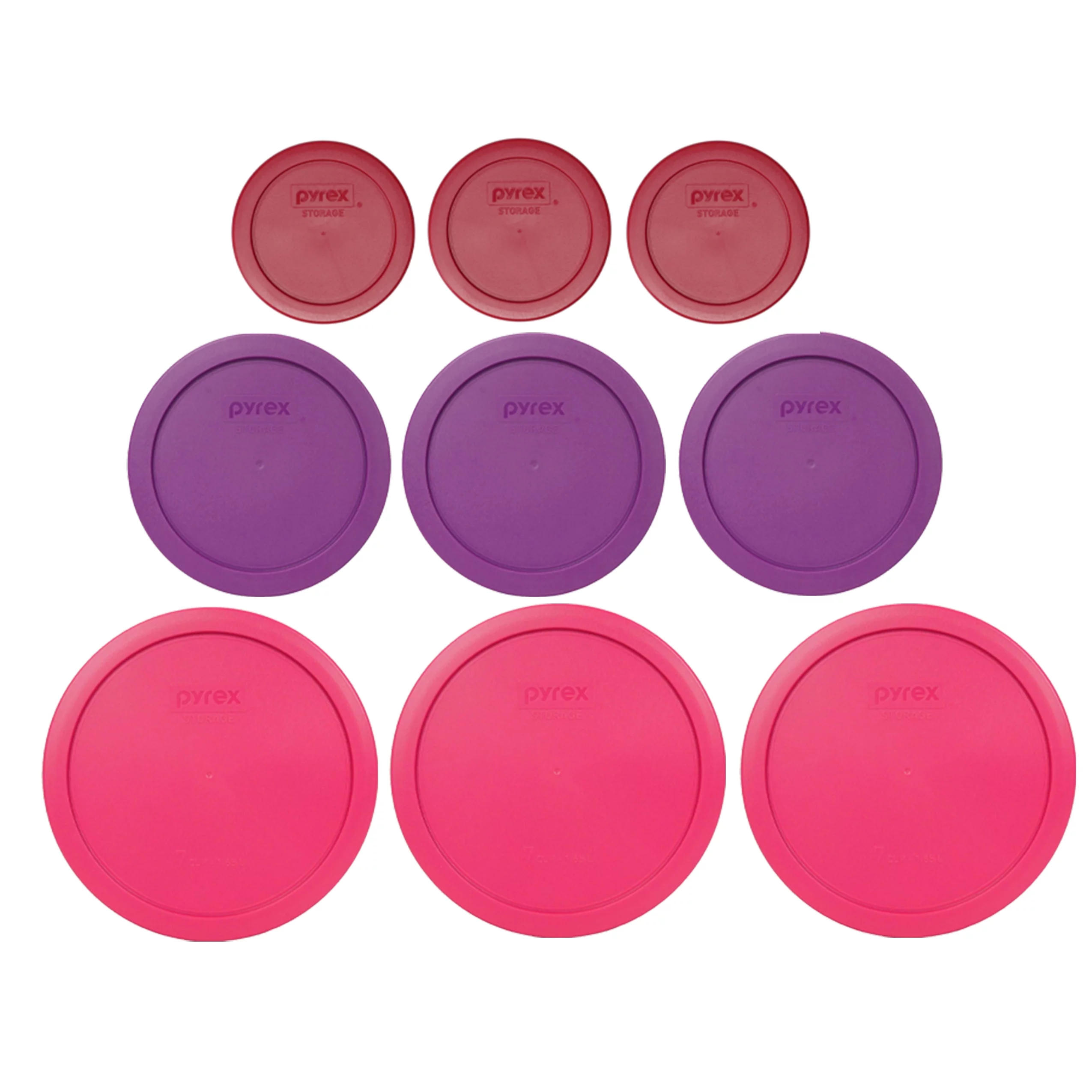 Pyrex 9 Lid Dusk Sky Themed Bundle for 7200, 7201, 7203 Glass Bowls