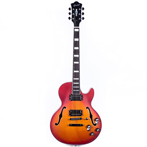 Grote LPF-002 Semi-Hollow Body Electric Guitar Matte Finished with Gigbag (VS)