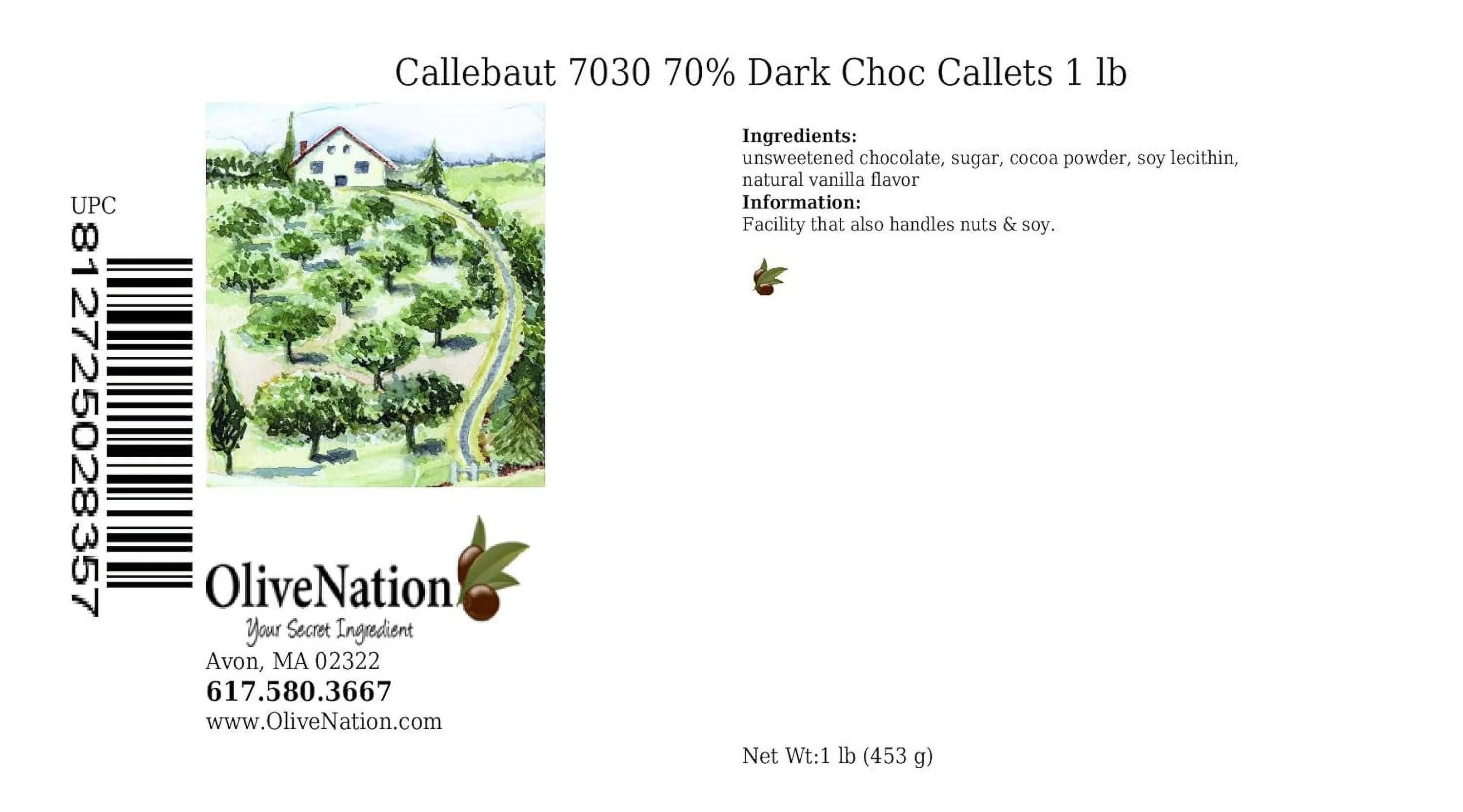 7030 70.4% Dark Bittersweet Chocolate Callets 1 Lb