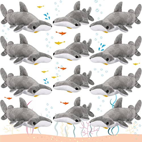 Skylety 12 Pieces Shark Plush Stuffed Ocean Animals, Mini Shark Soft Stuffed Sea Animals Bulk Sea Creatures Toys for Kids