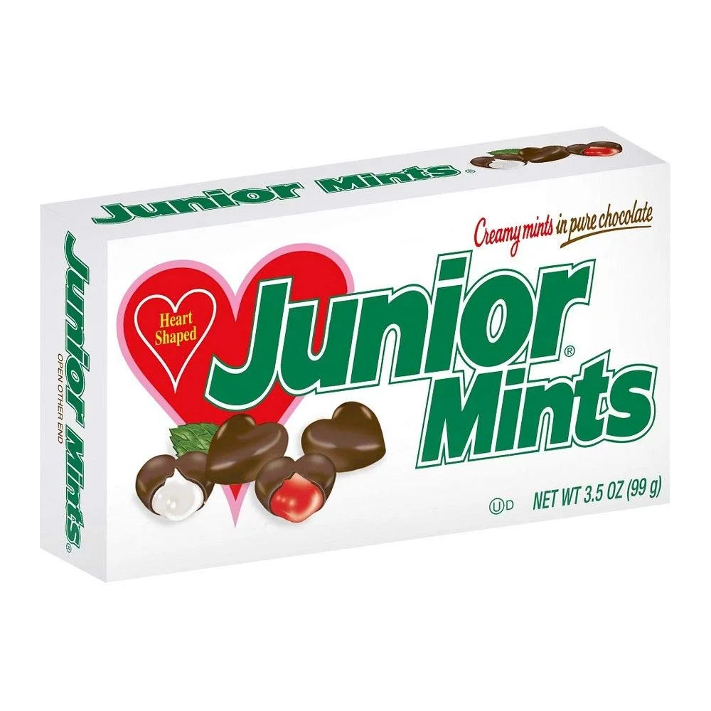 Junior Mints Valentine Heart Shaped Candy 3.5-Ounce Gift Box - 12 Count Box