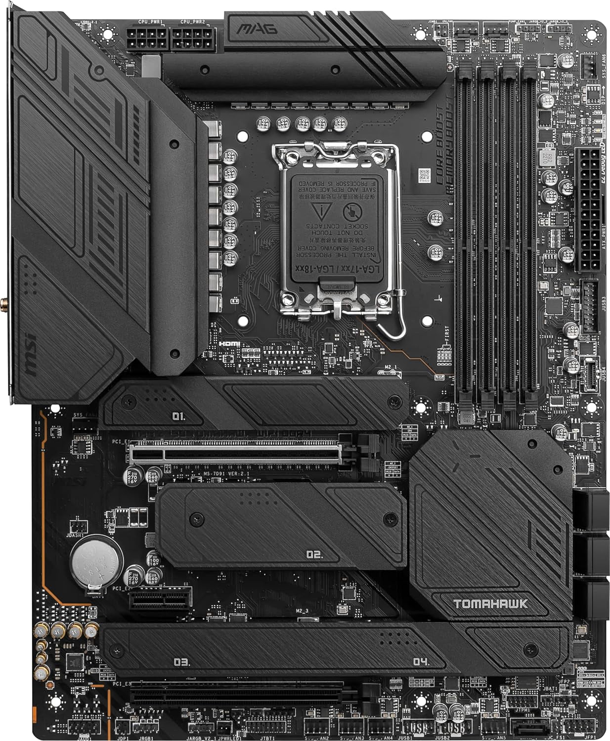Used MSI MAG Z790 Tomahawk WiFi DDR4 Computer Gaming Motherboard (Supports 12th/13th Gen Intel Processors, LGA 1700, DDR4, PCIe 5.0, M.2, LAN, USB 3.2, Wi-Fi 6E, ATX) Intel PC Motherboards