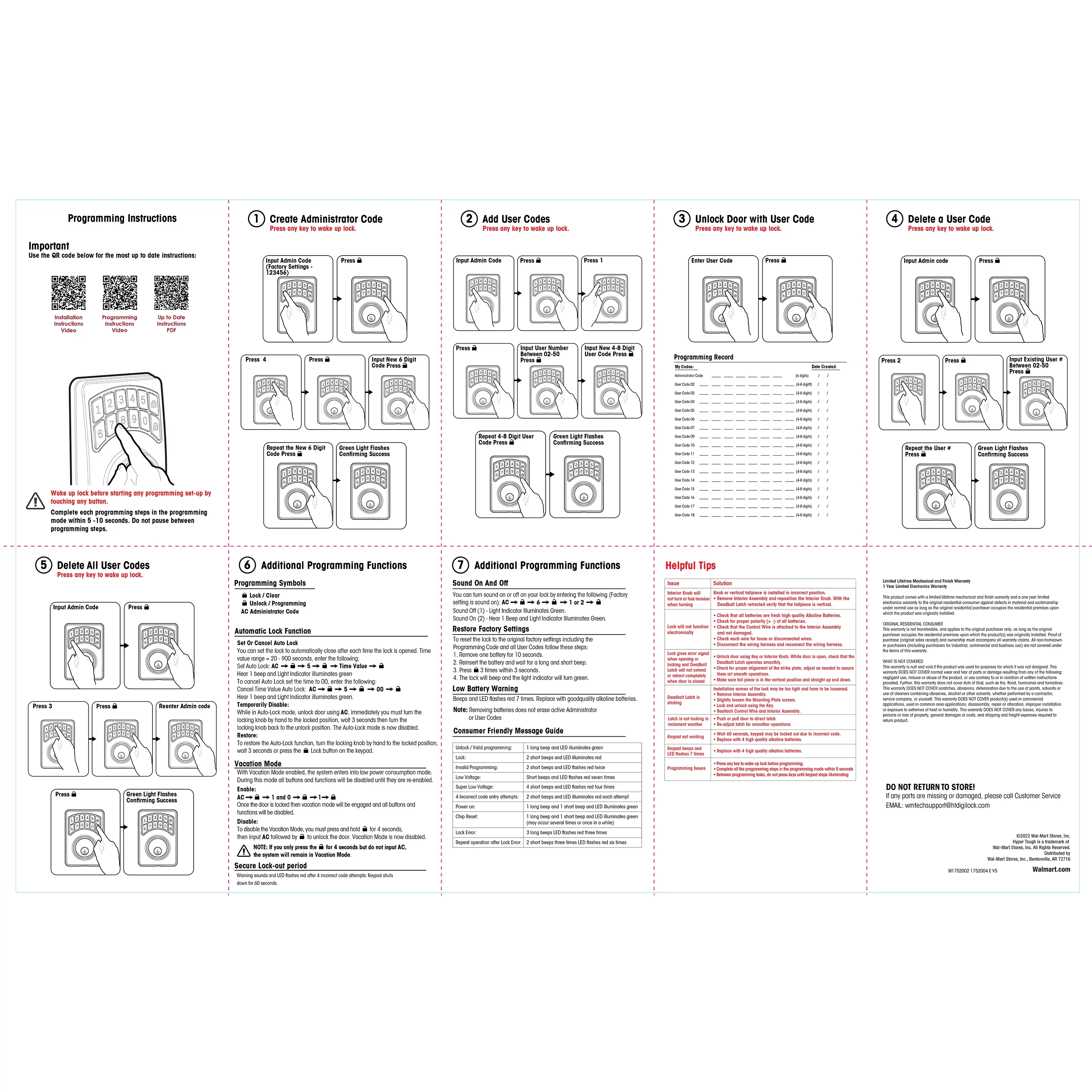 Hyper Tough Digital Deadbolt, Oil Rubbed Bronze, Model 1752004