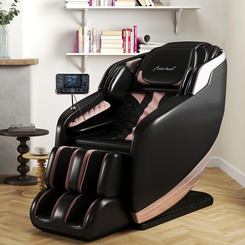 Artist hand Massage Chair Full Body, Zero Gravity Massage Chair, Dual Core SL-Track Massage Recliner Chair with 12 Modes, Bluetooth Speakers, Full Body Airbag Compression, Heating, Foot Rollers, Black