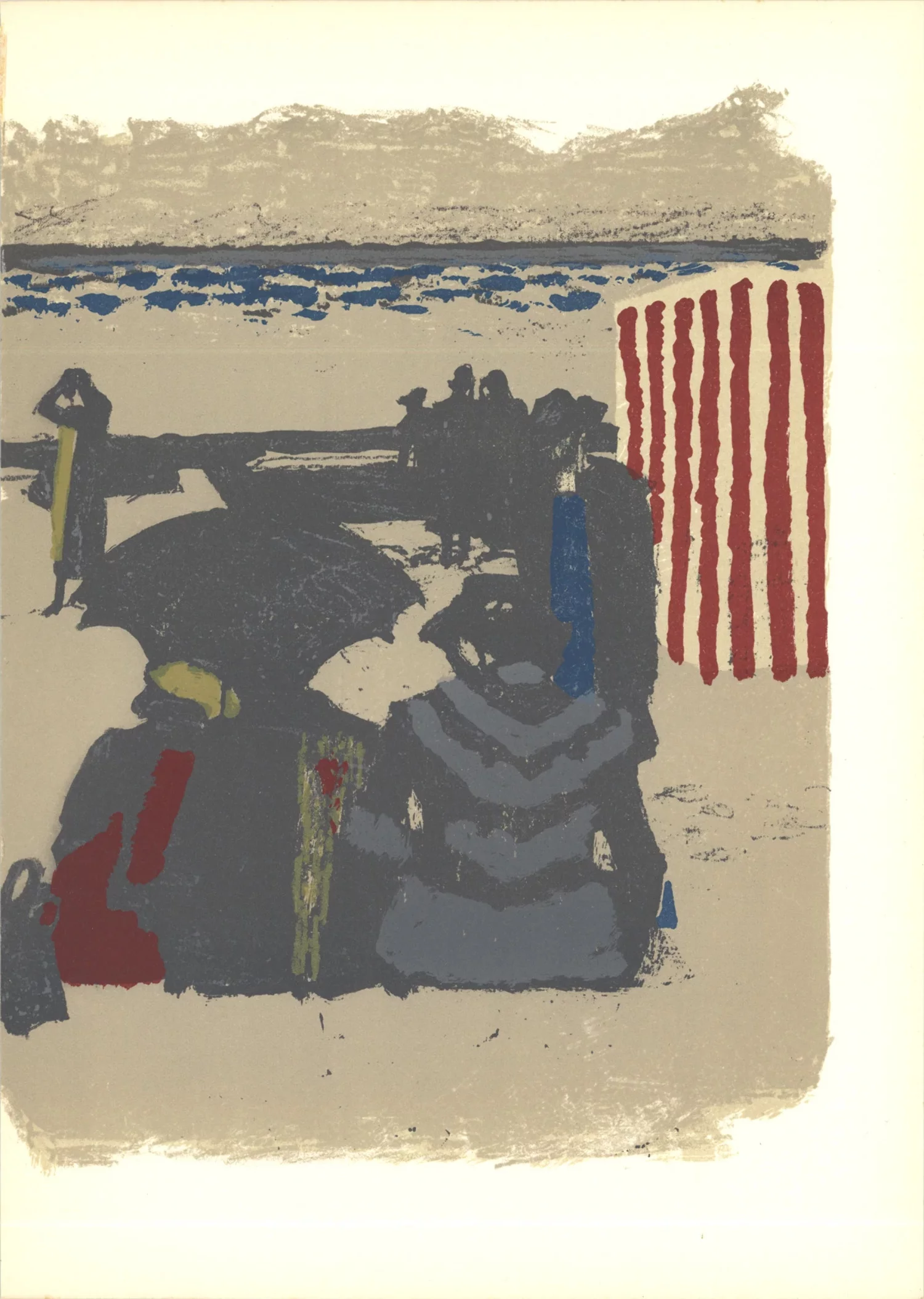 MAURICE BRIANCHON Saint-Jean-de-Luz, La Plage (Lg), 1964