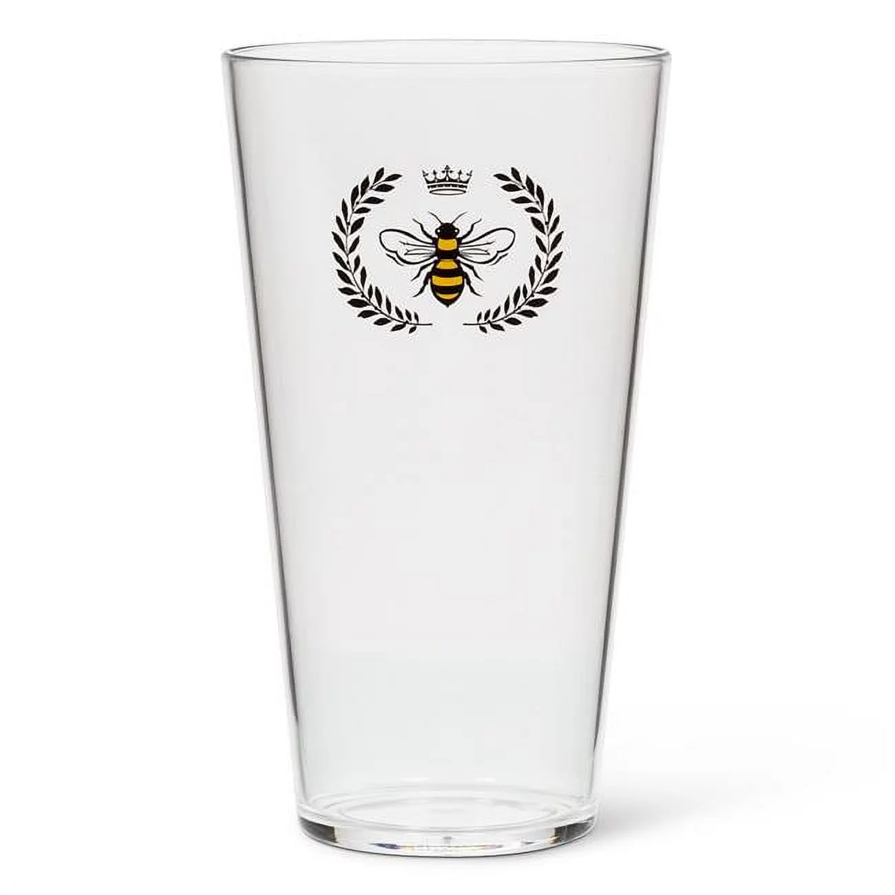 Abbott Collections AB-27-REIGN-HB-BLK Bee In Crest Acrylic Wine Highball, Clear & Frost - Set of 6