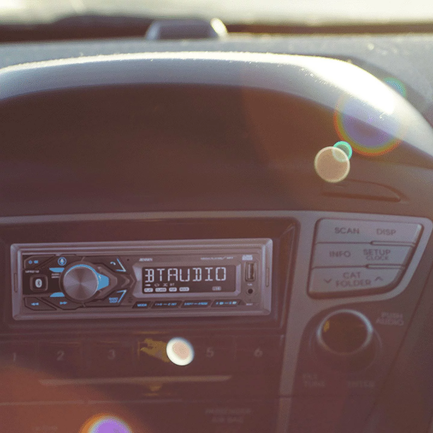 JENSEN MPR210 Single DIN Car Stereo Radio with Bluetooth, New