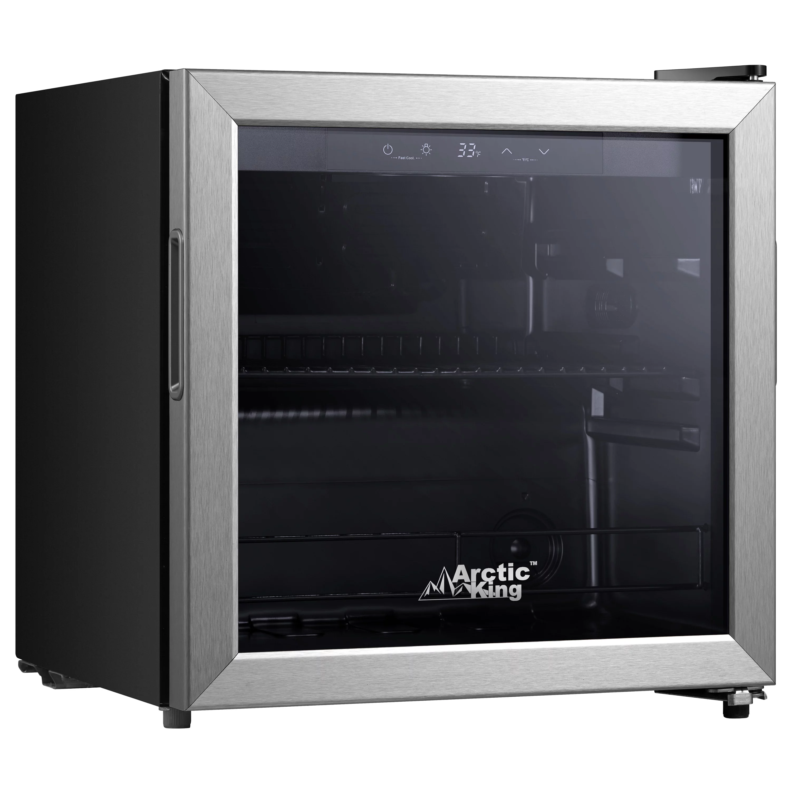 Arctic King 48-Can Beverage Fridge & Cooler with Electrical Control, Stainless Steel Look, ARV48B1AST