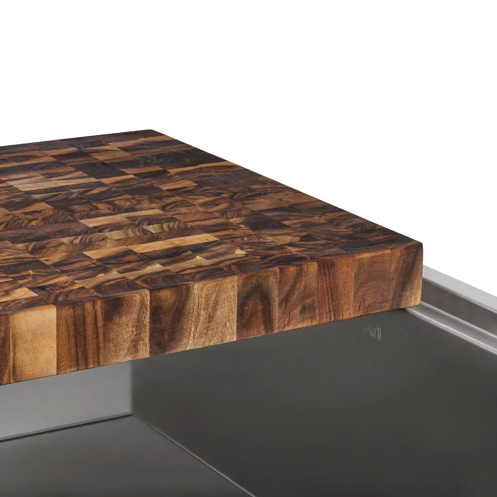 Ruvati USA  17 x 16 in. Thick End-Grain Acacia Butcher Block Solid Wood Cutting Board - Large