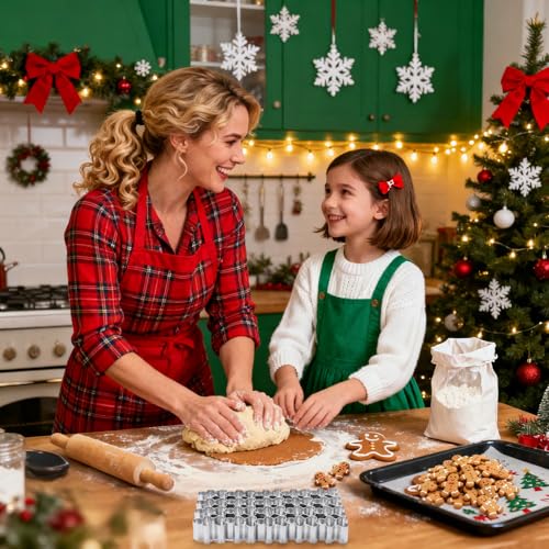 AIERSA Mini Gingerbread Cookie Cutter,Small Christmas Cookie Cutters,1 Inch Tiny Gingerbread Man Shapes Cookie Cutter,20 Cavity Metal Stainless Steel Christmas Cookie Cutters