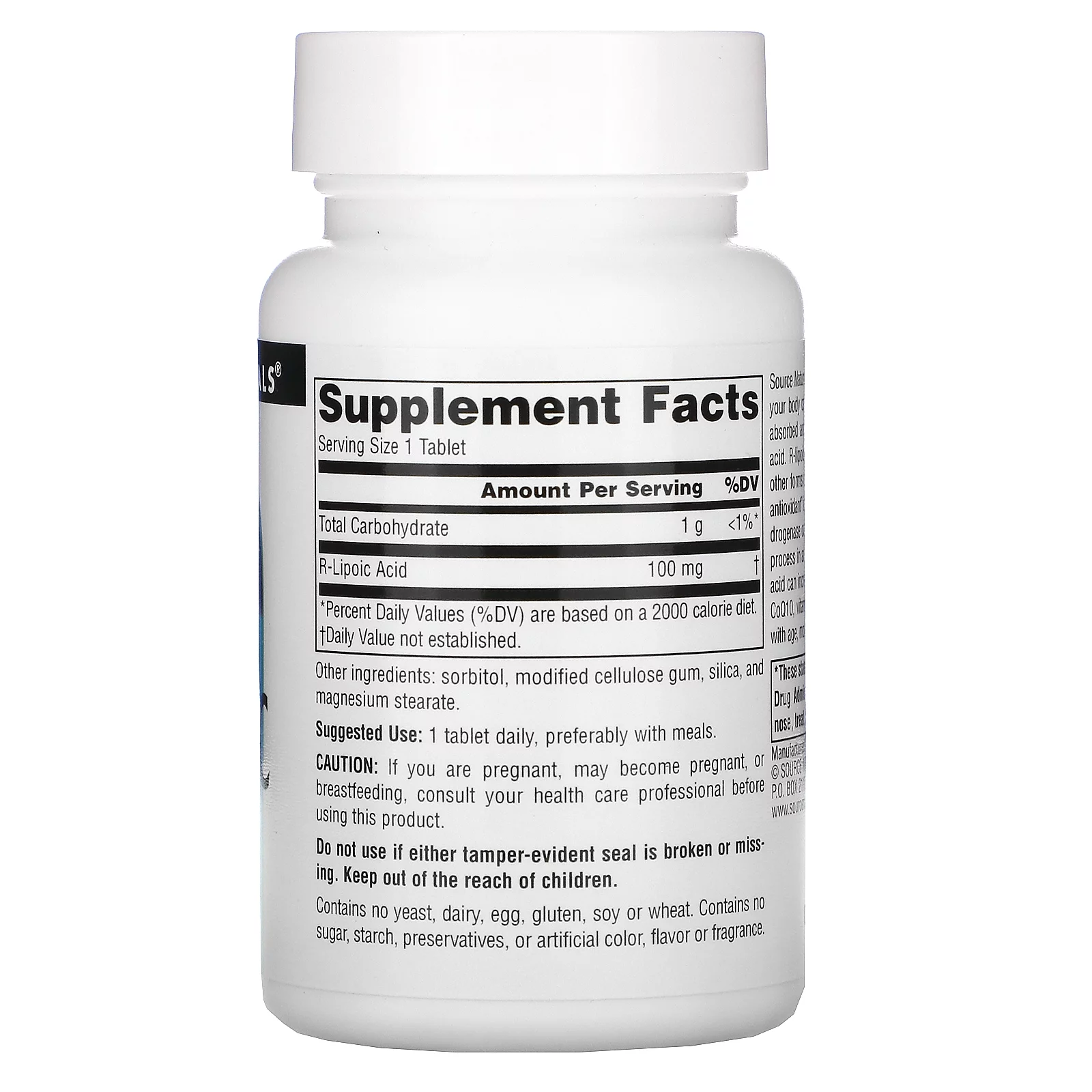 Source Naturals - R-Lipoic Acid 100 mg. - 60 Tablets