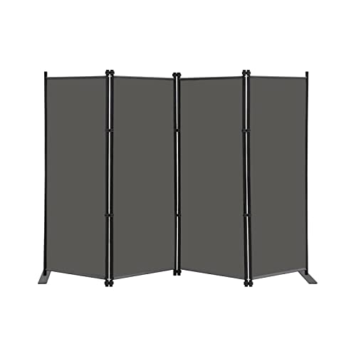 MAYOLIAH 6 Panel Folding Privacy Screen 9ft Wide, 6ft Tall Partition Room Divider Portable Office Walls Dividers, Black