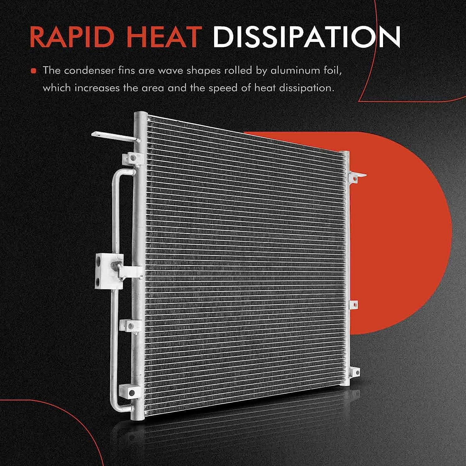 A-Premium Air Conditioning A/C Condenser Compatible with Land Rover Range Rover 1995-2002, Replace# 4852, 94257