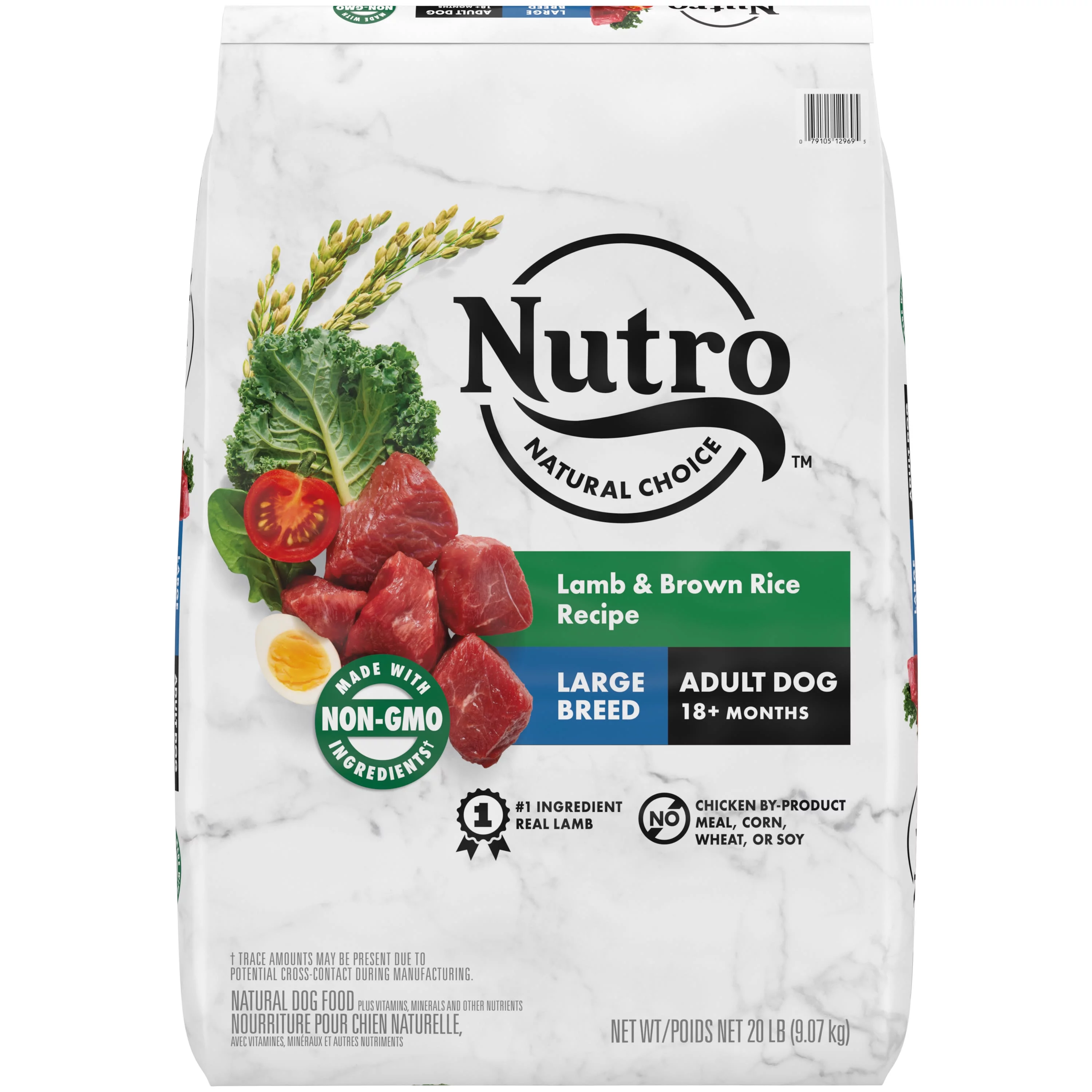 NUTRO NATURAL CHOICE Lamb & Brown Rice Recipe, Large Breed Adult Dry Dog Food, Dog Kibble, 20 lb. Bag
