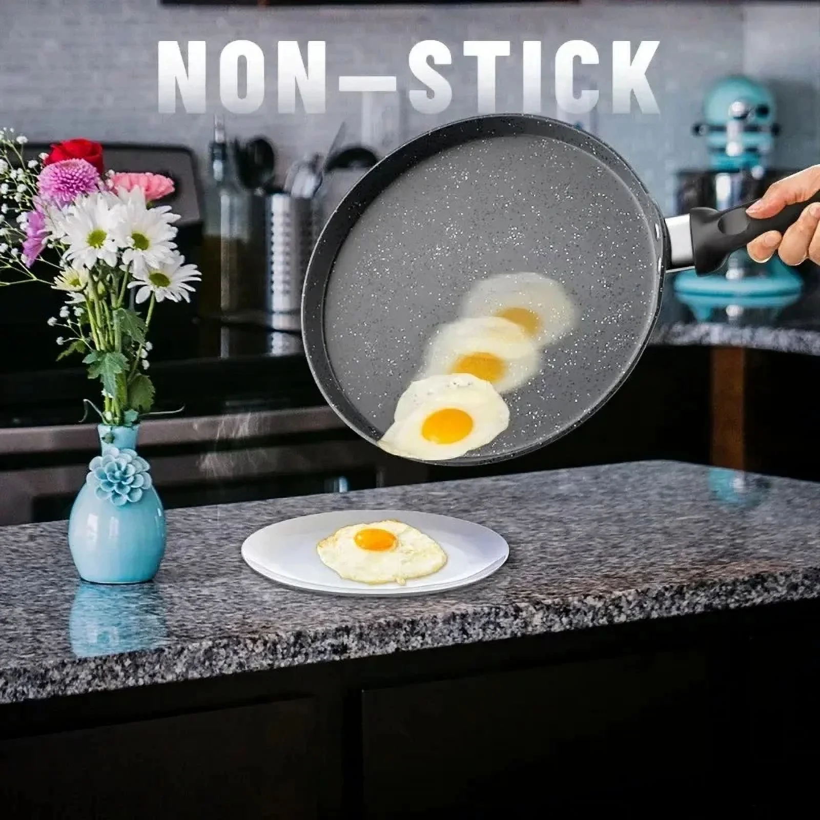 Frying Pan 10inch Nonstick Toxin Free Skillets Breakfast Pizza Steak Fried Egg Crepe Pot Gourmet Cook Cookware