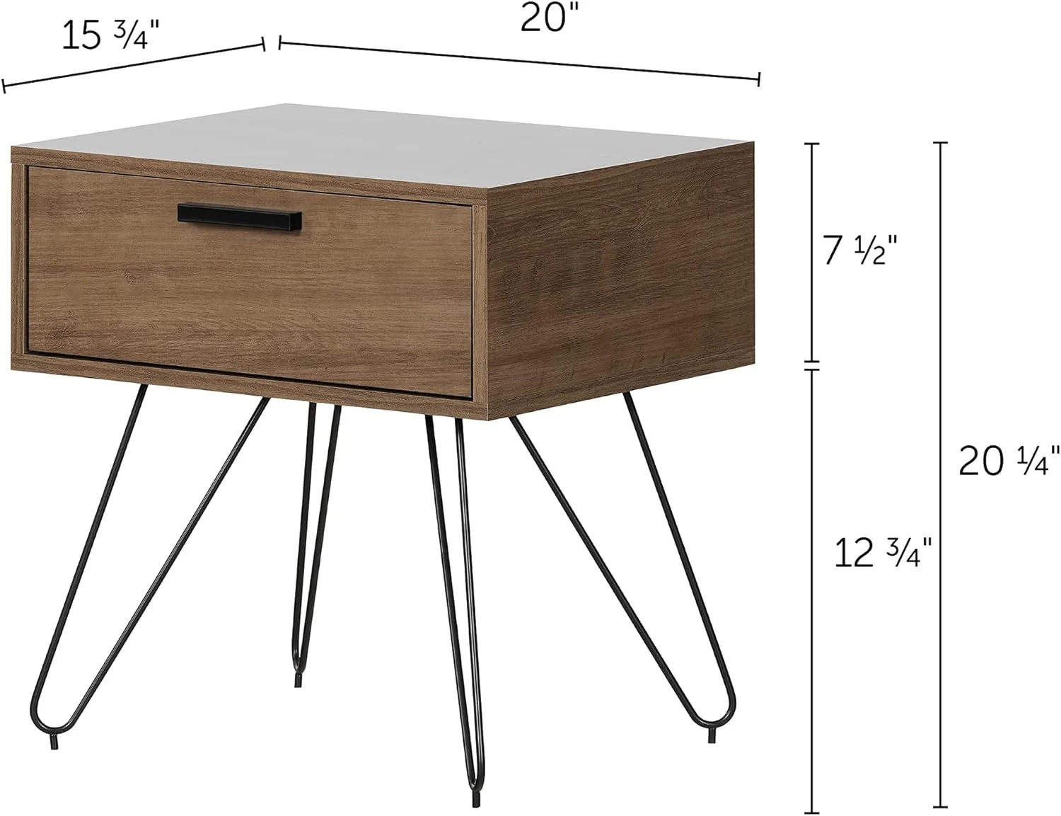 Vito End Table, Dark Wood