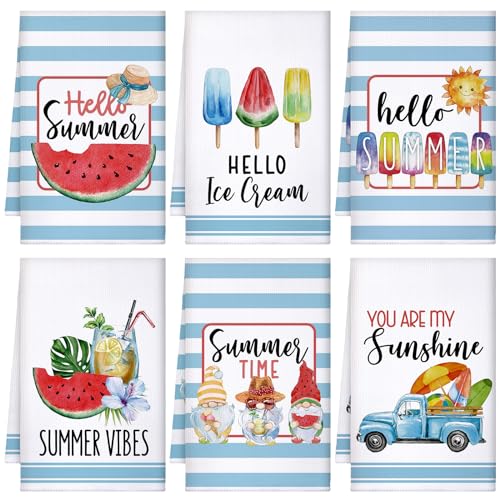 Sratte 6 Pcs Christmas Kitchen Towels Vintage Winter Snowman Tea Dishtowels Absorbent Santa Xmas Bathroom Hand Towels for Christmas Kitchen Bathroom Holiday Decorations Farmhouse Housewarming Gift