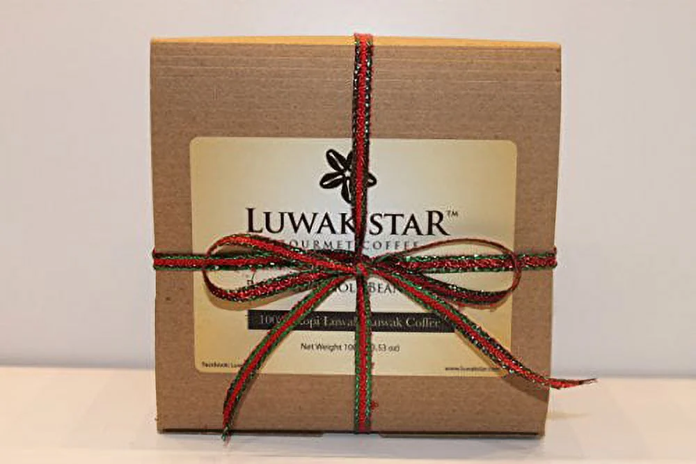 Luwak Star Gourmet Coffee Gift Set, 100% Arabica Sumatra Gayo and Bali Kintamani Luwak Coffee, Whole Beans, Medium Roast, 100 Gram (0.22 Lb), Roasted in the U.S.