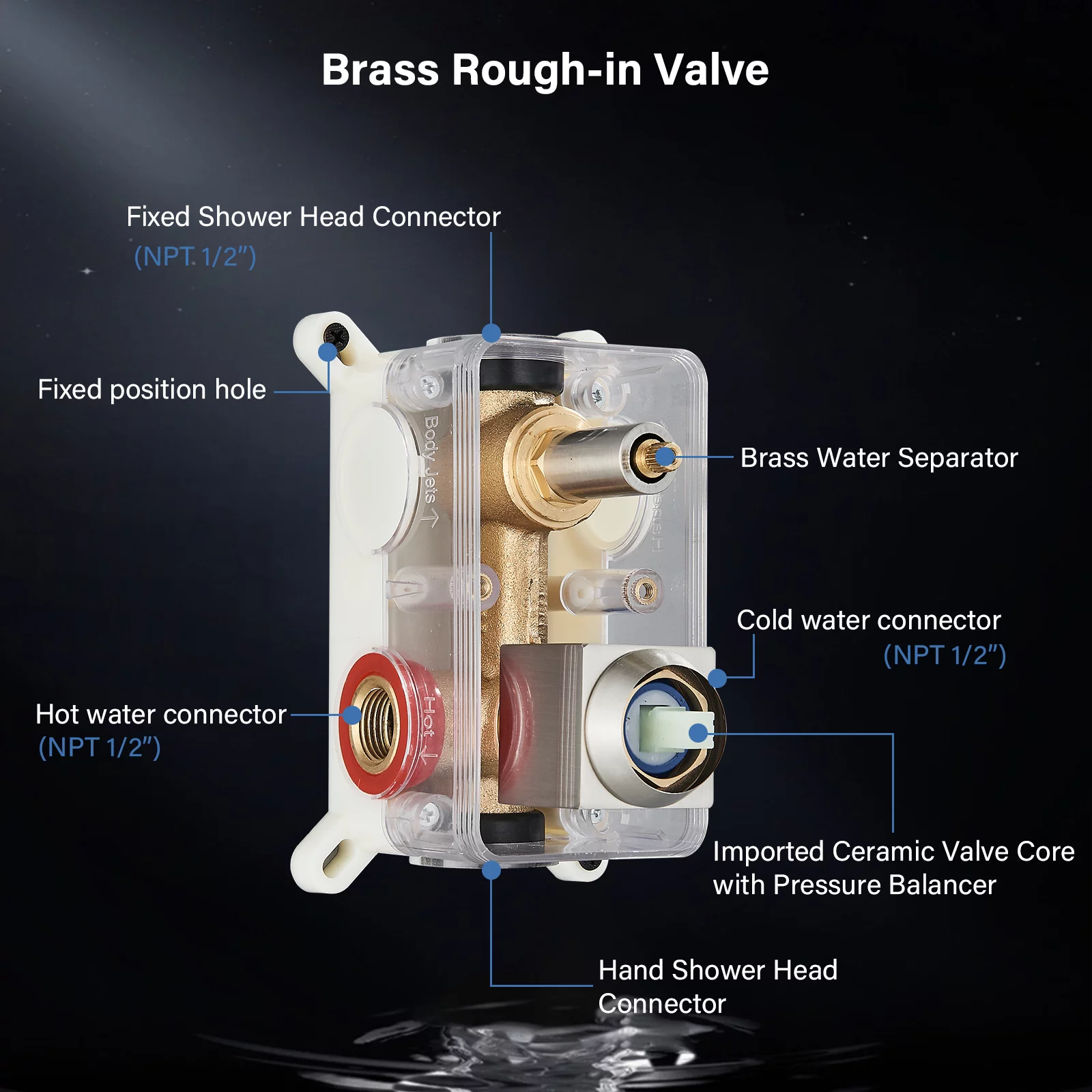 Zovajonia Matte Black Shower System 8 Inches Shower Faucet Set, Rain Shower Head with Handheld Spray Bathroom Wall Mount Shower Fixtures