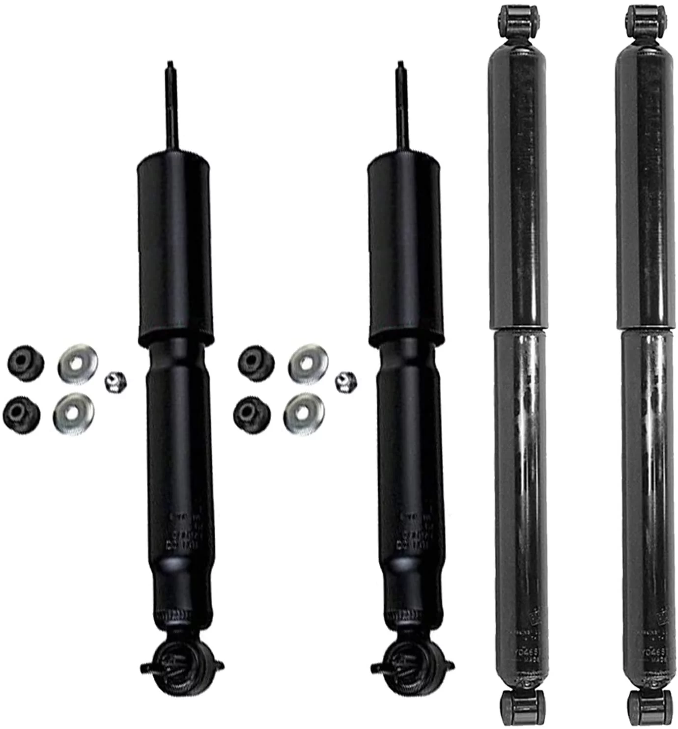 Detroit Axle - 4pc Shock Absorbers Kit for 2WD Chevrolet Silverado GMC Sierra 1500 1999 2000 2001 2002 2003 2004 2005 2006, 4 Shock Absorber Front & Rear Replacement