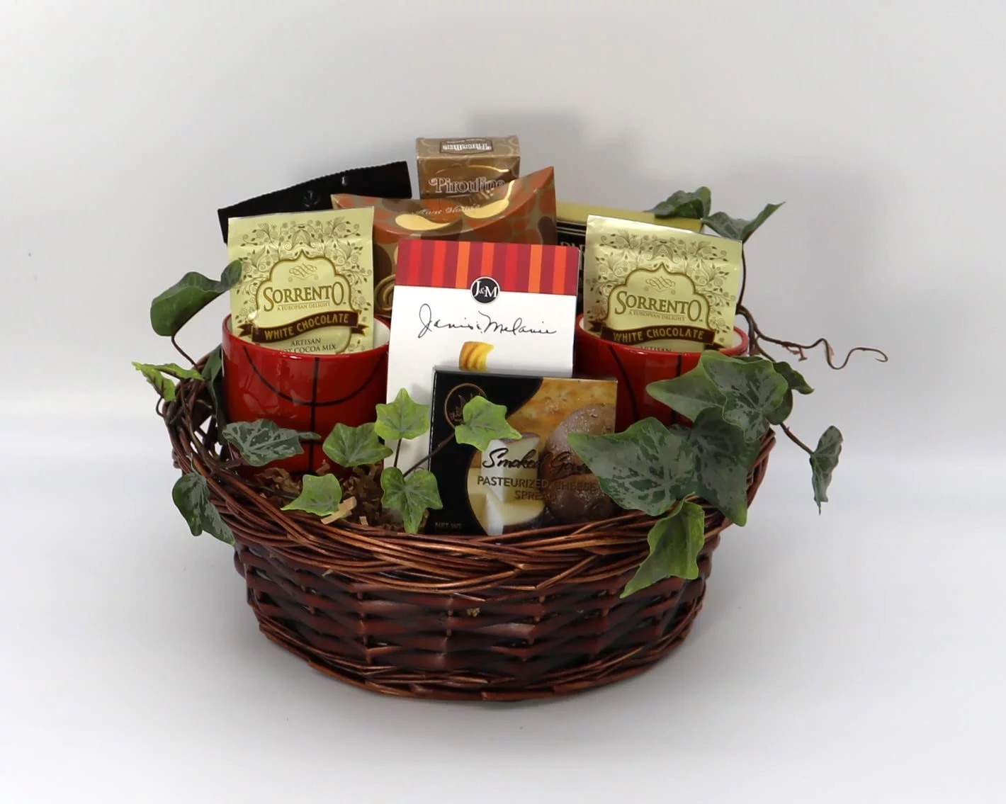 Gift Basket Village Slam Dunk Deluxe Basketball Themed Gift Basket For Sports Enthusiasts With Basketball Themed Coffee Mugs/Gourmet Cheese Spreads/Crackers Cookies And More, 1 Count