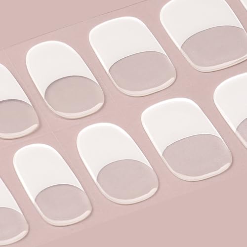 DANNI & TONI Semi Cured Gel Nail Strips Christmas Santa Claus Snowflakes Cat Eye Gel Nail Wraps 28 Stickers | Mistletoe Meow