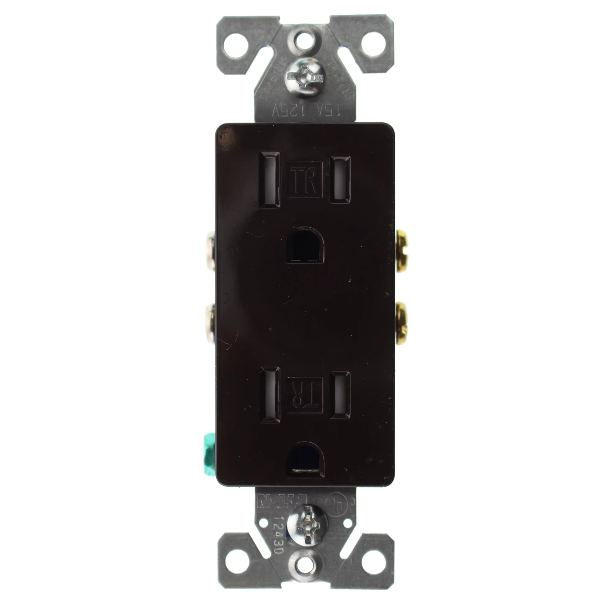 Hubbell RRD15STRZ Duplex Decorator Receptacle Outlet, TR, 15-Amp, 120-Volt, Brown, (16-Pack)