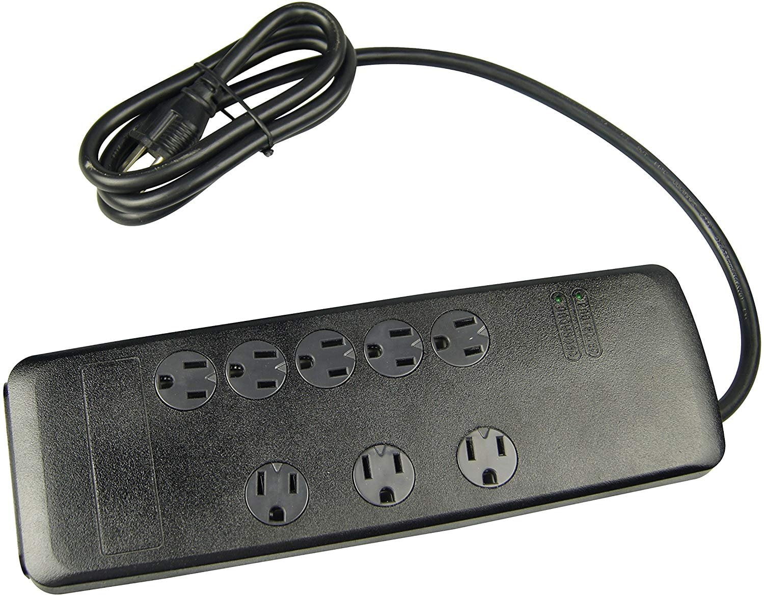 Woods 41618 Surge Protector with Resettable Safety Overload Feature, 8 Outlets, 3540J of Protection, 6 Foot Cord, Black