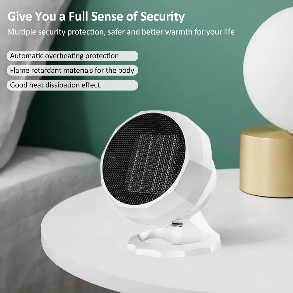 moobody Electric Warm Air Machine | 2000W Small Desktop Shaking Heater | Ceramic Heating | Low Noise | Winter