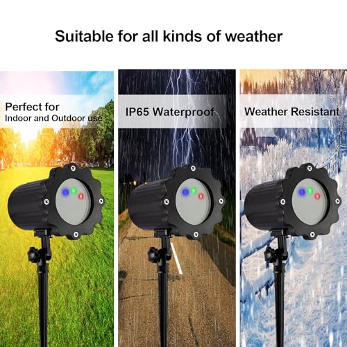 Laser Christmas Lights, 3 Color Laser Light Projector, Firefly Lights Show with RF Remote, Water Proof, Indoor Holiday Decoration, Christmas Gift, Home Decor, Party, Garden