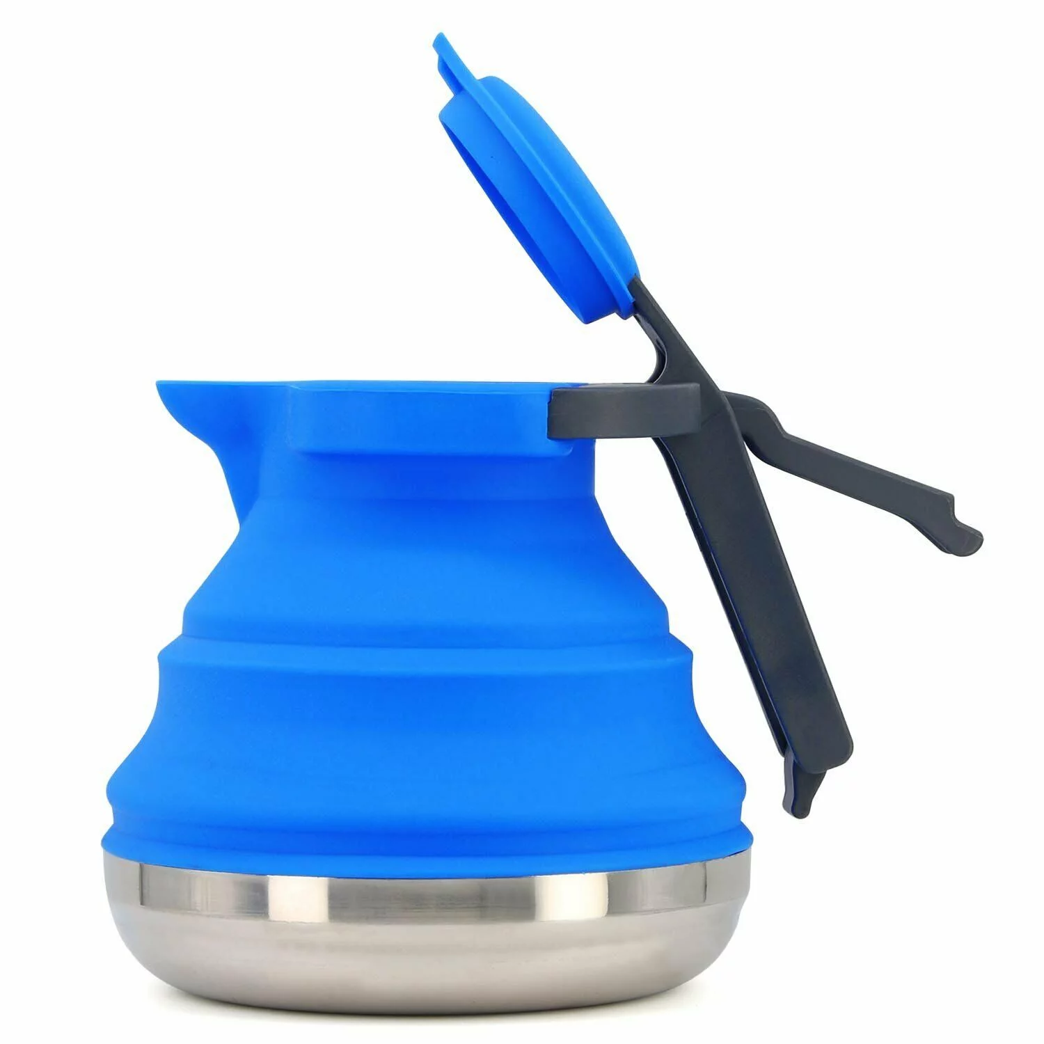 Portable Collapsible Camping Kettle For Hiking, Travel & Outdoors 42 OZ Foldable - Blue