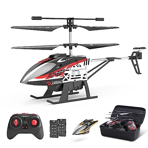 DEERC Apache RC Helicopter for Kids & Adults, Military Remote Control Helicopter Toy with LED Lights, 2 Batteries & USB-C Charging, 26 Mins Flight, Altitude Hold, Gift for Boys Ages 8-12