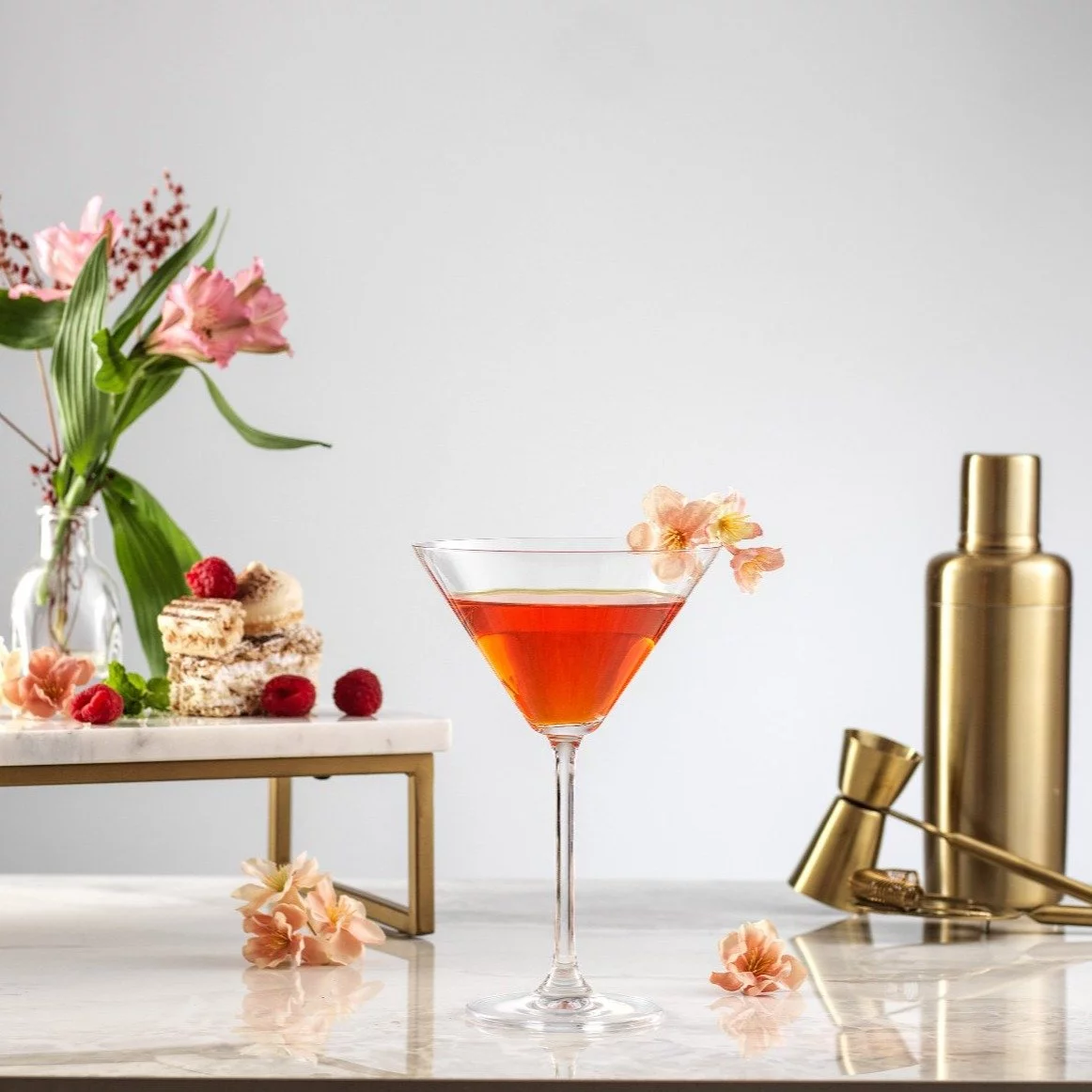 Olivia Premium Crystal Martini Glasses - 9.2 oz - Set of 2