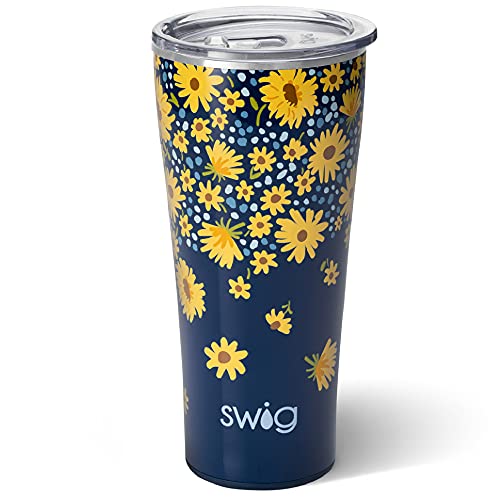 Swig Life 32oz Insulated Tumbler, Travel Coffee Tumbler with Lid, Cup Holder Friendly, Stainless Steel Travel Coffee Mug, Glitter Tumbler, Glitter Gifts (Confetti)