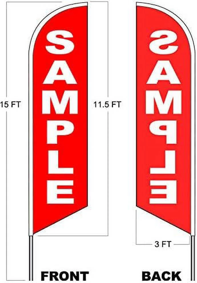 4Lessco PHILLY CHEESESTEAK - Windless Swooper Flag Feather Banner Sign 15 Ft Tall Kit Rq-H