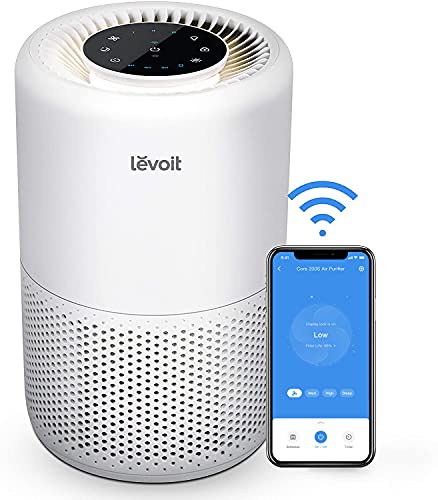LEVOIT Air Purifier for Home Bedroom, Smart WiFi Alexa Control, AHAM VERIFIDE, 3-in-1 Filter with HEPA Sleep Mode for Allergens, Pollutants, Smoke, Dust, Core 200S-P, White